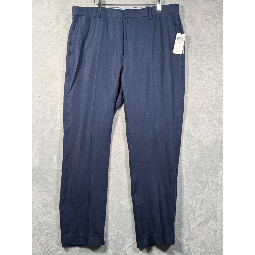 Polo Ralph Lauren Pants Mens 38x32 Navy Linen Dress Suit Trousers $248